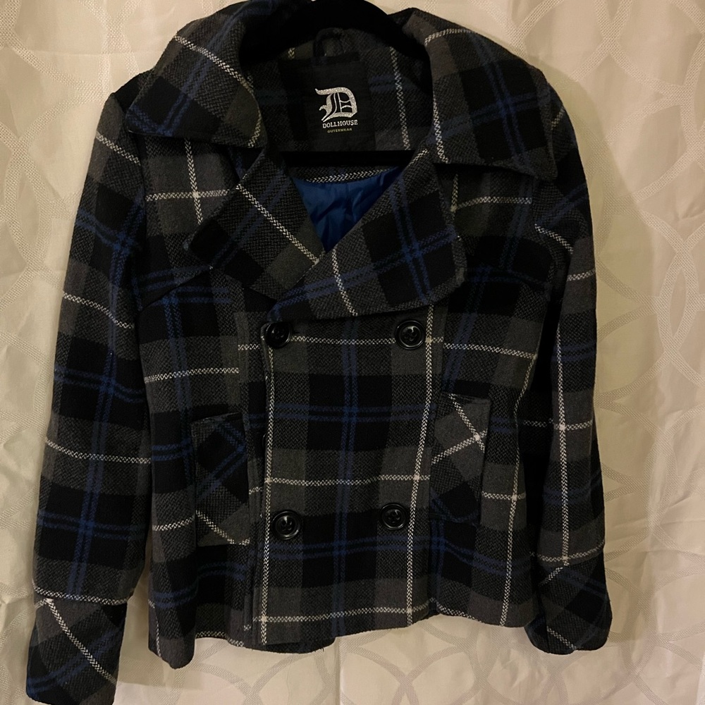 Dollhouse Button Up Plaid Coat